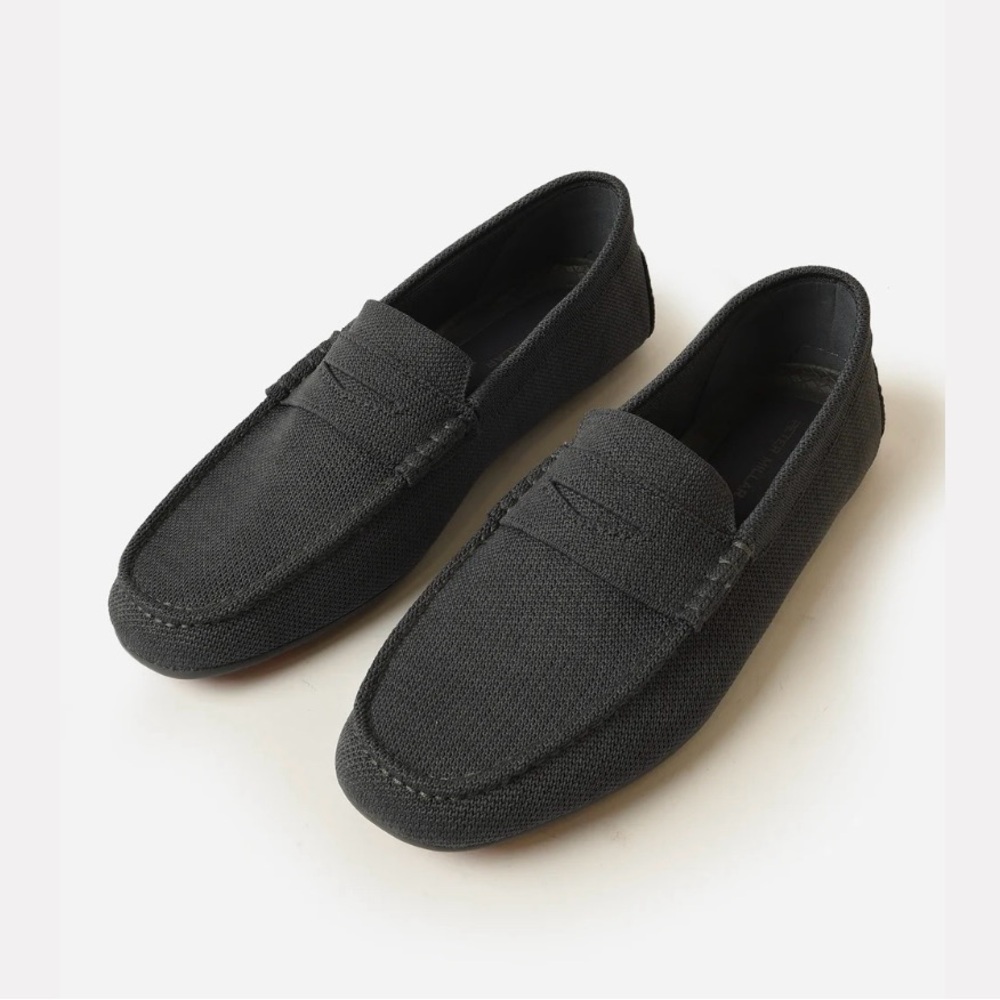 Peter Millar Dark grey Loafers with Textured Fabric and Relaxed Fit